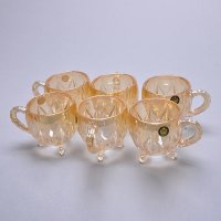 欧式创意电镀翡翠金色水滴无铅玻璃水晶杯酒店家居带耳水杯6件套（不含酒瓶）CX71-724009
