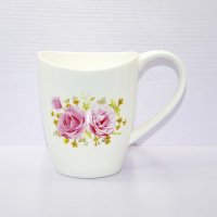 玛飞尔骨瓷杯田园碎花水杯月亮杯随手杯花茶杯办公室杯咖啡杯