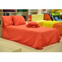 春夏简约全棉纯棉纯色素色五件套床单抱枕枕套婚庆床品（不含枕芯）CP14021