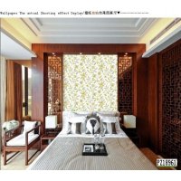 美式乡村田园风格壁纸 七彩艳丽花卉款式PVC电视背景墙卧室满铺店铺专用