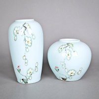 简约现代手绘青梅陶瓷花瓶台面装饰摆设