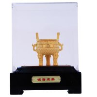 富贵居 家居公司办公室摆件工艺品绒沙金小诚信宝鼎商务开业庆典会议乔迁国外友人送礼礼品