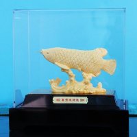 富贵居 家居公司办公室摆件绒沙金工艺品富贵招财龙鱼商务会议庆典开业乔迁同学朋友送礼礼品