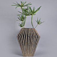 东南亚风格手工贴竹片花瓶摆件 创意竹片花器花插AVPB1101L