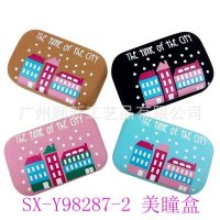 【2015热卖推荐】工厂直销可爱小清新含镜子隐形眼镜盒美瞳护理盒