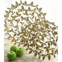 印度进口/铜制品/哑光金色叶子镂空/水果盘/摆件/家居工艺品/餐厅 大号
