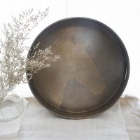 美国进口/漆器/圆形/托盘摆件/马头