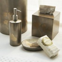 进口/浴室/烤漆/银杏叶图案/洗手液瓶香皂盒2件套/摆件/高端/木质
