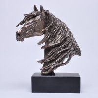 仿铜欧式风度马头摆件创意马首树脂工艺品简约家居样板间动物装饰摆设130401