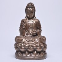 仿铜坐姿观音菩萨佛像风水工艺品客厅摆件保平安工艺品131004