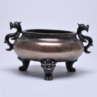 铜粉加树脂中式工艺摆件龙耳炉家居饰品摆件131118