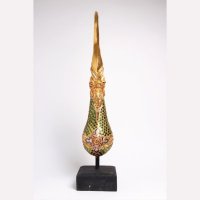 泰国工艺品木雕龙凤角图腾摆件东南亚家居装饰品木雕彩玻凤尾B1-0107