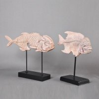 树脂鱼雕塑摆件 时尚工艺品纯手工制作装饰鱼创意摆件CF1120640-F42
