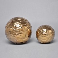 金色陶瓷凤羽球圆形电视柜摆件 工艺品创意现代简约家居饰品FY-006