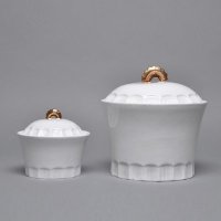 现代简约陶瓷白色储物罐 家居摆件样板房别墅新中式装饰罐XP-008