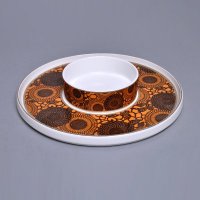橘色海螺系列骨瓷厨房餐饮用具 景德镇陶瓷器 餐具小碗大盘（不含木架）TC12-LSHL04
