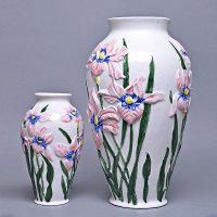 新中式客厅装饰工艺品花插摆件彩绘陶瓷茵曼斯系列花瓶TC12-YMS07-CH
