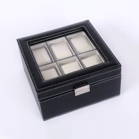 欧式时尚手表盒 黑色皮革六格手表收纳盒 木质表盒精美礼品YPX-6#ZFXSBH