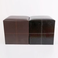 大号十字PU皮收纳凳换鞋凳子高档加厚沙发凳搁脚凳储物凳收纳箱YPX-SZCWD-1