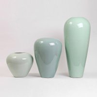 新款高档高温陶瓷花瓶摆件时尚创意花瓶家居门厅时尚花瓶三件套D7006A-C