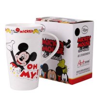 迪士尼授权高级陶瓷杯 卡通可爱米奇米老鼠图案印花 马克杯喝水杯爵士杯（精装）25547